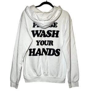 Talentless - White Heavyweight Hoodie - 'Please Wash Your Hands'